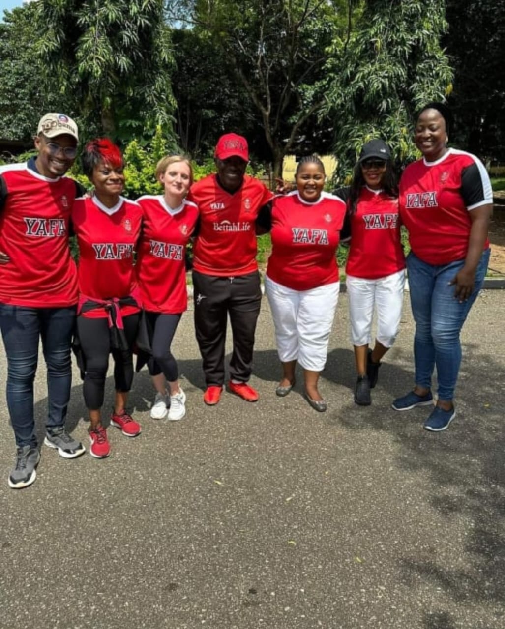 YAFA Mums and Dads gathered together on a camp visit