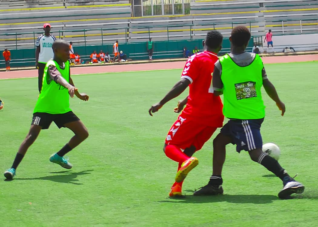 Midfield duel during a FIFA-NFF TDS scouting game